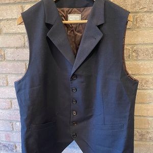 Brunello Cucinelli blue wool vest.